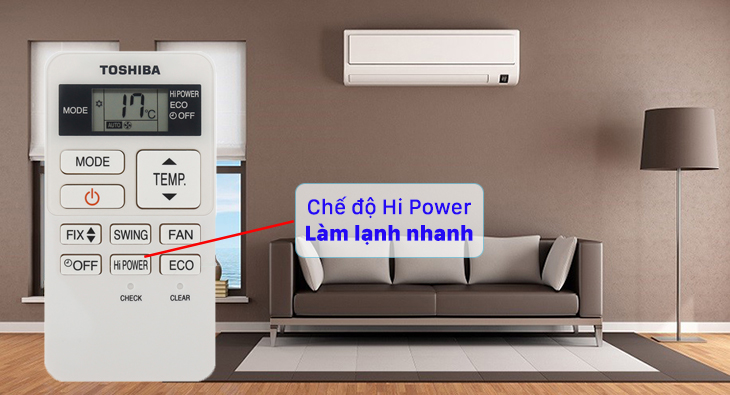 Chế độ Hi Power làm lạnh nhanh trên máy lạnh Toshiba