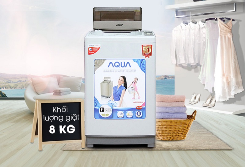 Sở hữu thiết kế độc đáo, máy giặt AQUA AQW-S80KT hứa hẹn có thể mang đến sự sang trọng và đẳng cấp cho nhà bạn