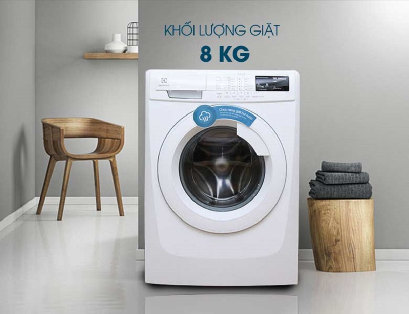Máy giặt Electrolux EWF10843 được thiết kế trang nhã với sắc trắng tinh tế