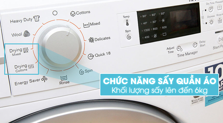Máy giặt được tích hợp chức năng sấy quần áo