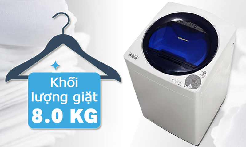 Máy giặt Sharp ES-U80GV-G 8 kg tiện dụng
