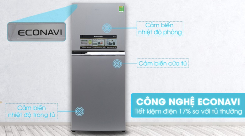 Tích hợp cảm biến Econavi hiện đại - Tủ lạnh Panasonic 234 lít NR-BL267VSV1