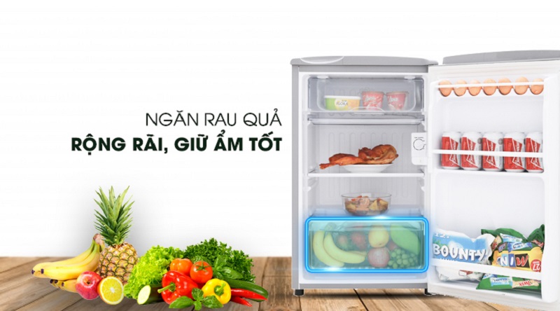 Ngăn giữ ẩm rau củ tiện lợi - Tủ lạnh Aqua 90 lít AQR-95ER (SS)