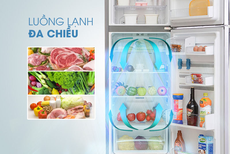 Luồng khí lạnh đa chiều của tủ lạnh Electrolux ETB2600PE-RVN là một tiện ích đưa luồng khí đi khắp các vị trí trong tủ lạnh