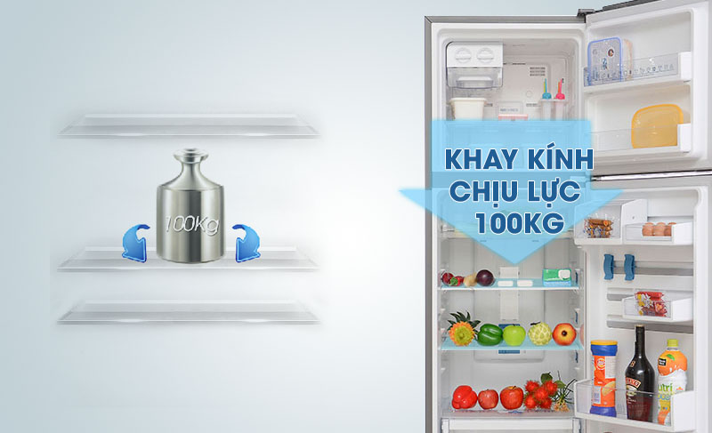 Với khay kính có khả năng chịu được khối lượng lớn, tủ lạnh Electrolux ETB2600PE-RVN sẽ đảm bảo cho bạn sắp xếp thực phẩm được nhanh chóng 