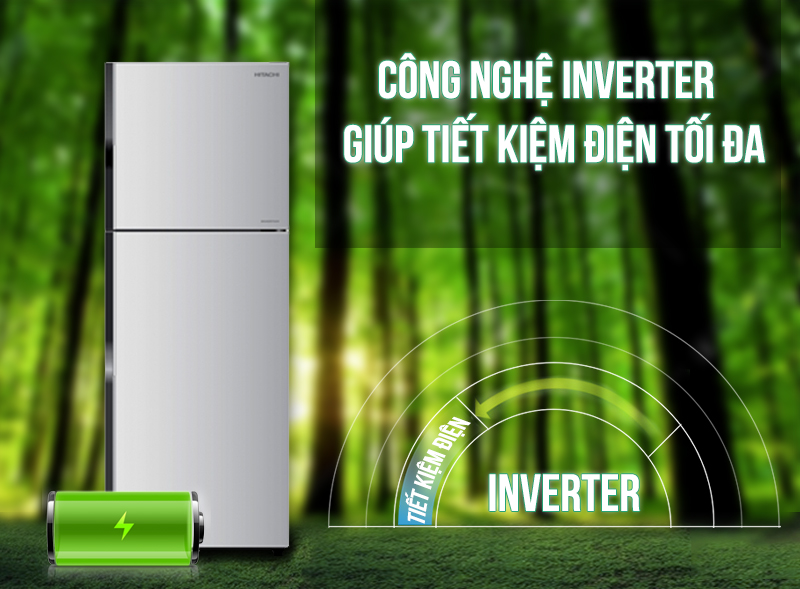 Công nghệ Inverter hiện đại giúp cho tủ lạnh Hitachi R-H200PGV4 có thể giảm đi những lãng phí về điện năng