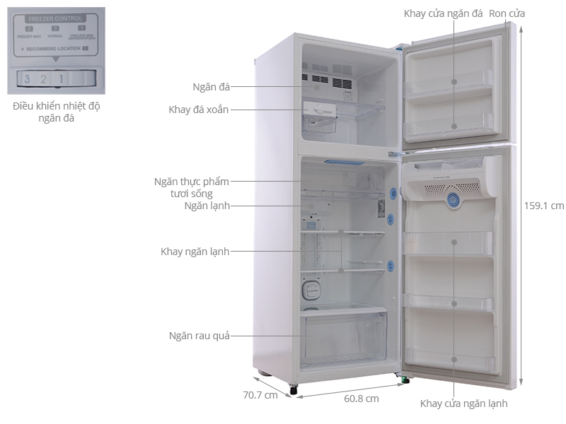 Thông số kỹ thuật Tủ lạnh LG GR-L352MG 290 lít