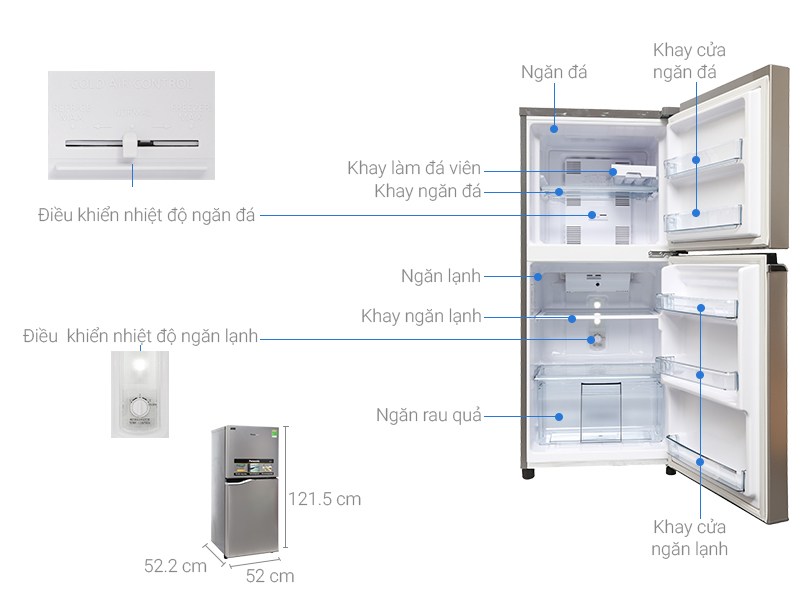 Thông số kỹ thuật Tủ lạnh Panasonic Inverter 152 lít NR-BA178PSV1