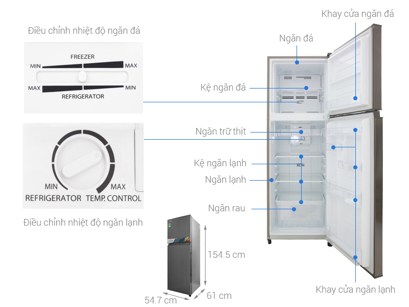 Thông số kỹ thuật Tủ lạnh Toshiba Inverter 233 lít GR-A28VS (DS)