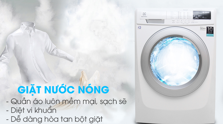 Tính năng giặt nước nóng - Máy giặt Electrolux Inverter 7.5 kg EWF10744