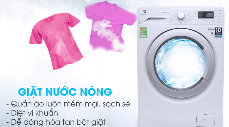 Chế độ giặt nước nóng - Máy giặt Electrolux Inverter 9 kg EWF12942