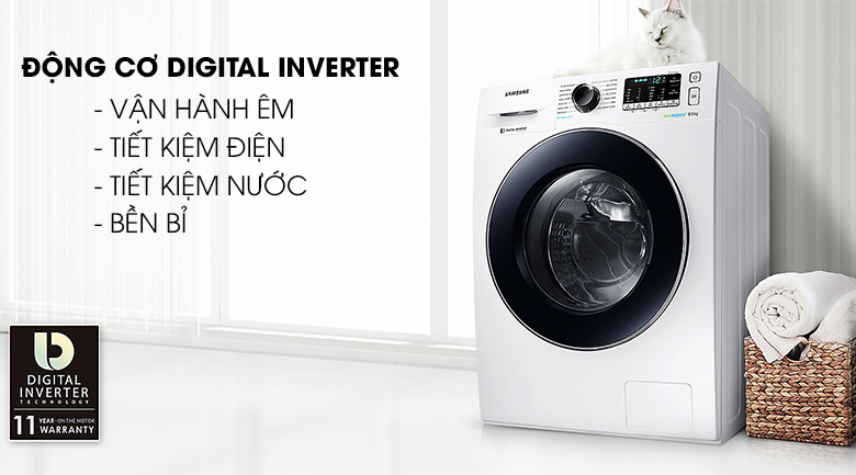 Công nghệ Digital Inverter - Máy giặt Samsung Inverter 8 kg WW80J54E0BW/SV
