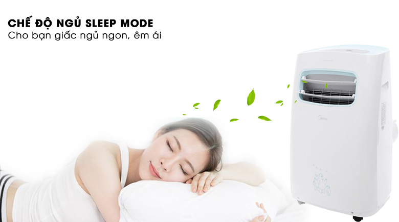 Chế độ khi ngủ - Máy lạnh di động mini Midea 1 HP MPPF-10CRN1