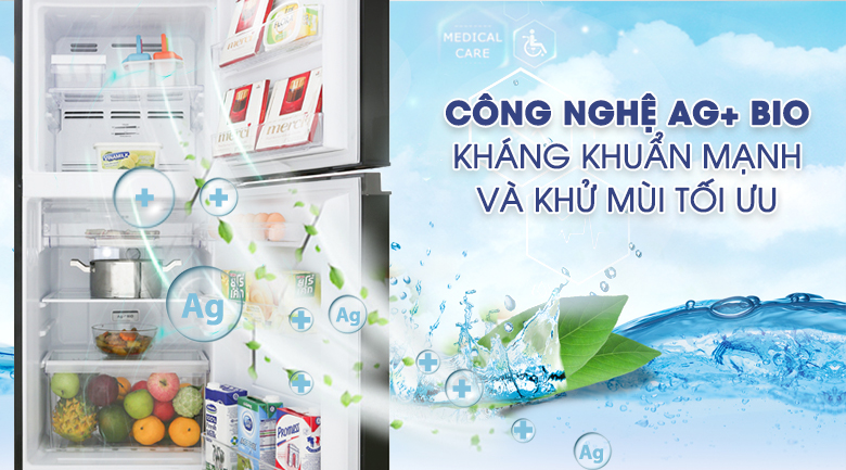 Tủ lạnh Toshiba Inverter 180 lít GR-B22VU UKG- Công nghệ Ag+ Bio kháng khuẩn mạnh và khử mùi tối ưu 